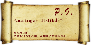 Passinger Ildikó névjegykártya